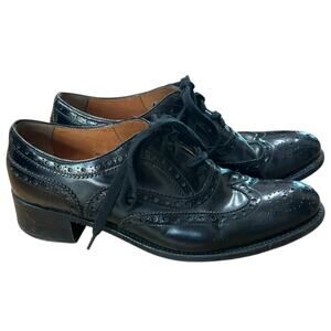 Church’s Black Leather Wingtip Oxford Shoes Women EU 38 Made England -
